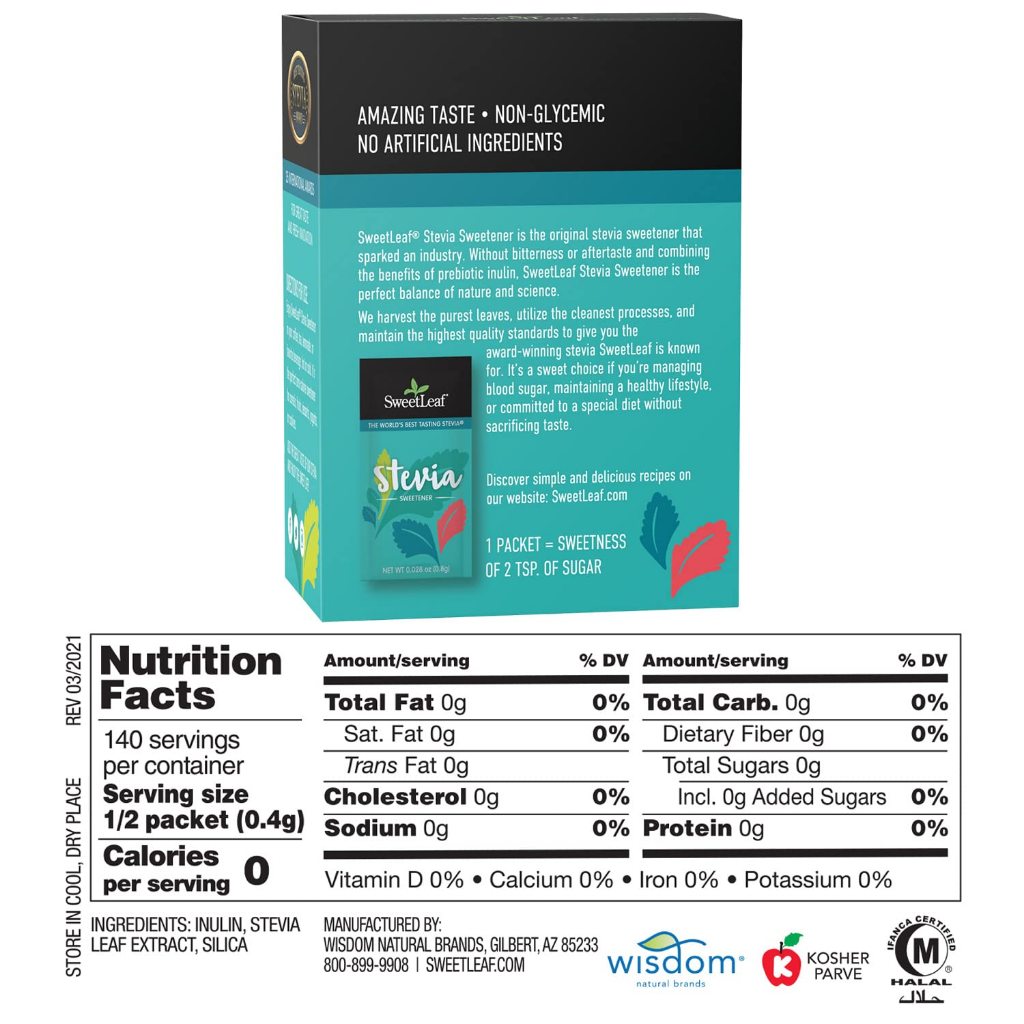 LowCostPh | Sweetleaf Sweetener 35 Packets 1 Packet = Sweetness of 2 Tsp. of Sugar, Keto Kind