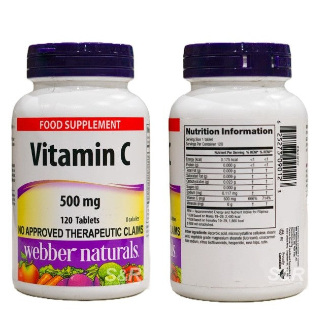 LowCostPh | Webber Naturals 500mg Vitamin C Food Supplement 120pcs