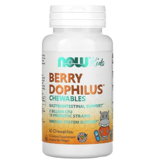 LowCostPH | NOW Foods, Berry Dophilus, Kids, 2 Billion CFU, Extra Strength Berry Dophilus, Chewables