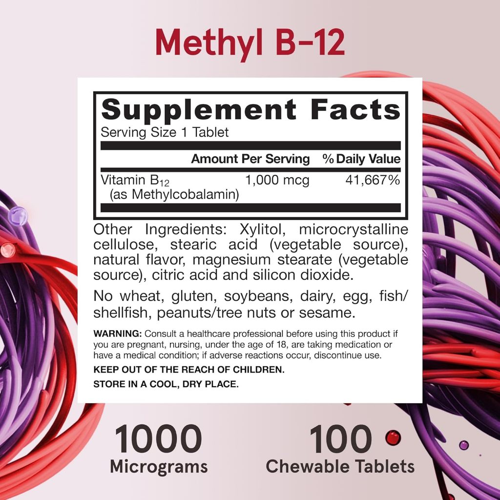 LowCostPh | Methyl B-12, Extra Strength, Lemon, 1,000 mcg, 100 Chewable Cellular Energy Production