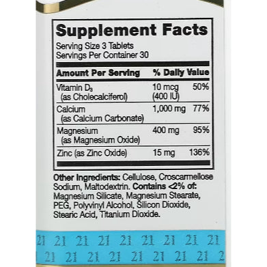 LowCostPh | Sundown Naturals, NOW, Nature's Bounty, 21st Century Calcium Magnesium Zinc D3