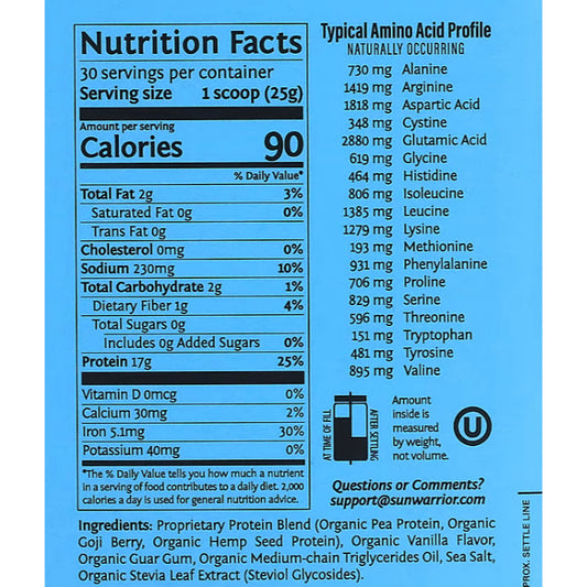 LowCost PH| Sunwarrior, Warrior Blend, Protein, Vanilla, 1.65 lb (750 g) & Collagen Building