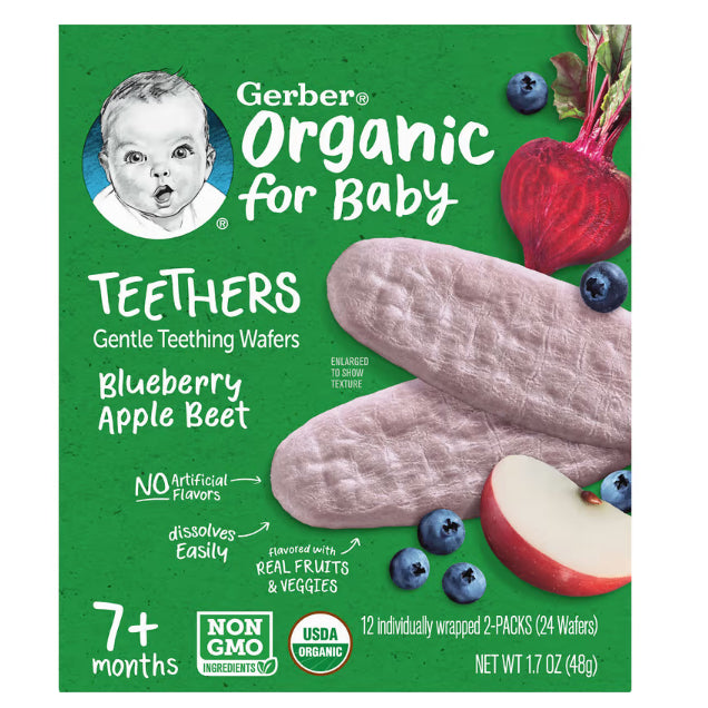 Low Cost PH | Gerbers Teethers Snacks for Baby, Gentle Teething Wafers, 7+ months, 12 Packs