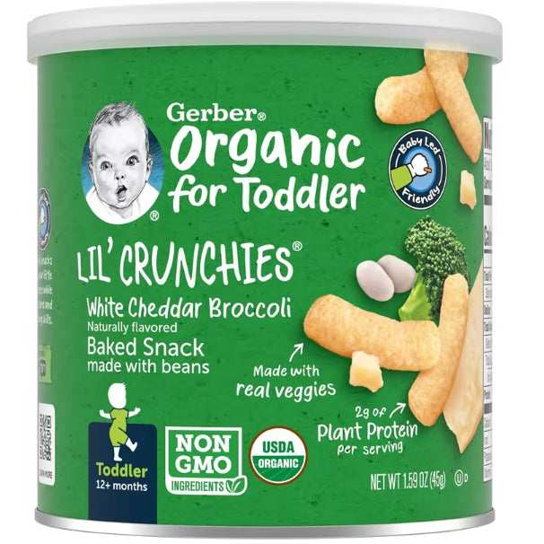LittleSunshine | Gerbers, Snacks for Baby, Lil' Crunchies, Baked Grain Snack, Wheels 8+Months,(42 g)