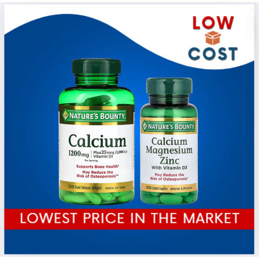 LowCost PH| Nature's Bounty, Calcium Magnesium Zinc with Vitamin D3, 100 Coated Caplets