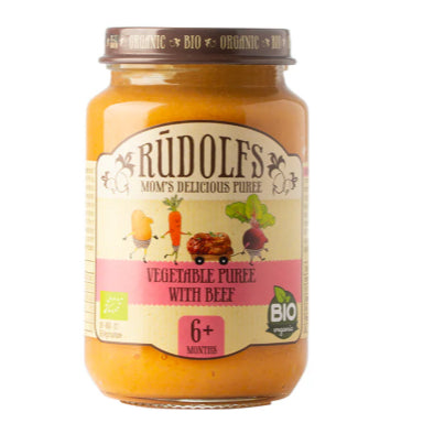 LittleSunshine | Rudolfs Organic Vegetable, Chicken, Apple, Beef Puree 6+ Months Stage 1, Stage 2 8+