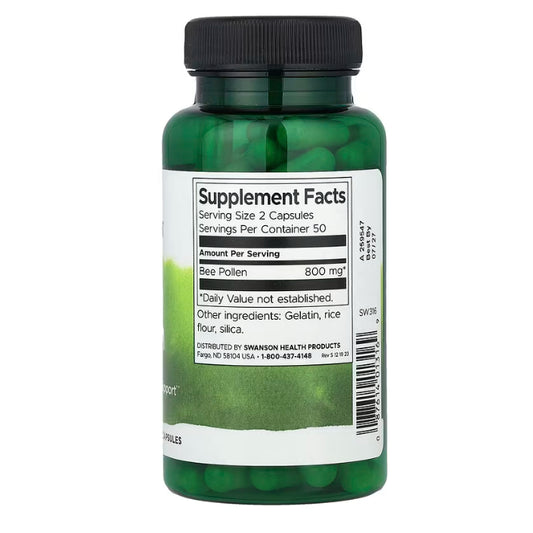 LowCost PH| Swanson, Bee Pollen, 800 mg, 100 Capsules (400 mg per Capsule)