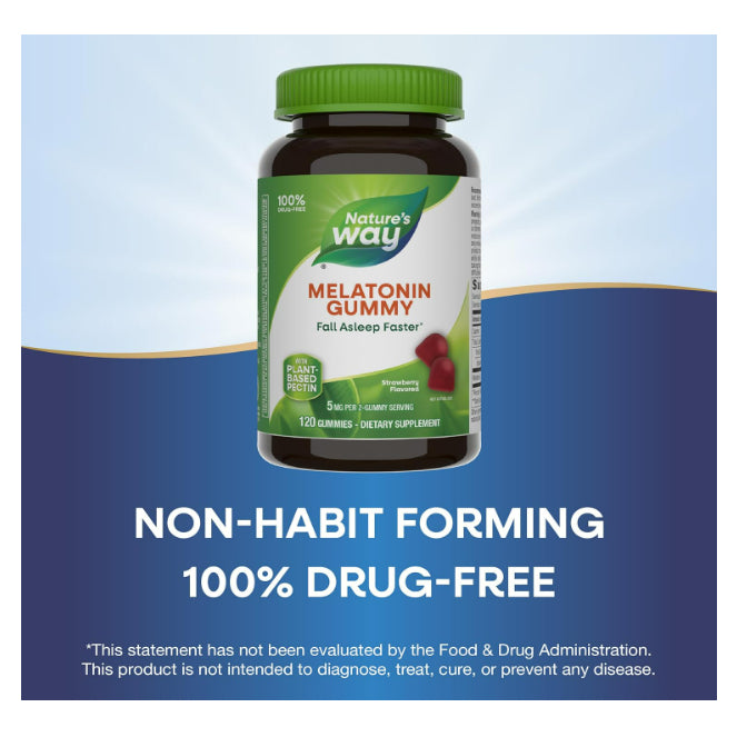 LowCost PH| Nature's Way, Melatonin Gummy, Strawberry, 5 mg, 120 Gummies (2.5 mg per Gummy)