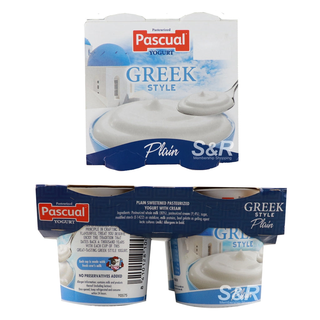 LowCostPh | Pascual Yogurt Greek Style Plain 4pcs, Supports digestive health