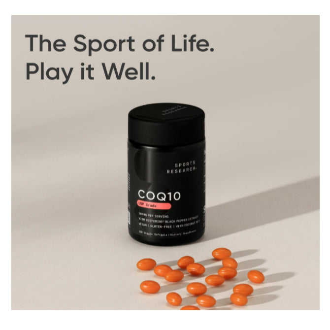 Lowcostph | Sports Research, CoQ10, USP Grade with BioPerine, 100 mg, 120 Veggie Softgels
