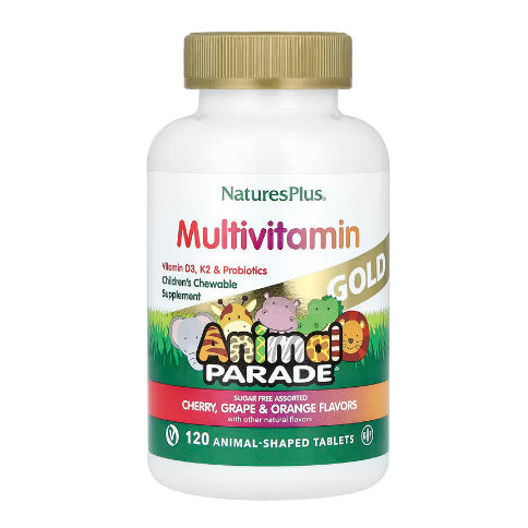 LowCostPH | NaturesPlus, Animal Parade Gold, Children's Chewable Multivitamin, Cherry,Grape & Orange