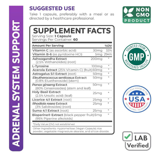 LowCost PH| Healths Harmony, Adrenal Health & Balance, 60 Capsules