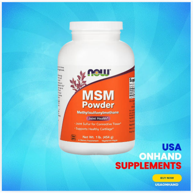 USA Onhand| NOW Foods, MSM Powder, 1 lb (454 g) (Methylsulfonylmethane) Supports Healthy Cartilage