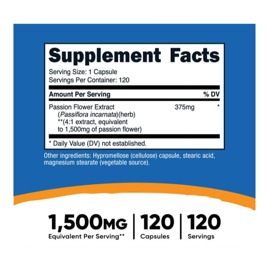 LowCost PH| Nutricost, Passion Flower Extract, 1,500 mg, 120 Capsules