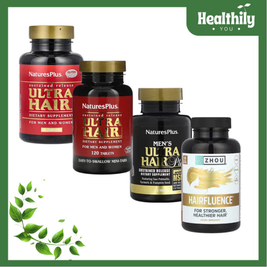 HealthilyYou | Zhou Hairfluence, NaturesPlus, Ultra Hair, For Men & Women, w/ MSM &Select Botanical