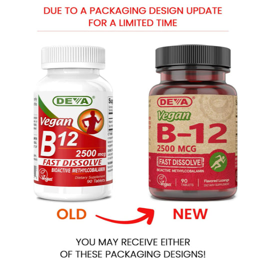 LowCostPH | DEVA Vegan Vitamins B-12, High Potency 2500 mcg B12, Fast Dissolve, Sublingual, 90 tabs