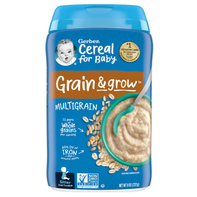 NaturalSolutions | Gerber, Cereal for Baby, Grain & Grow, 1st, 2nd Foods, Power Blend, Oatmeal, Rice
