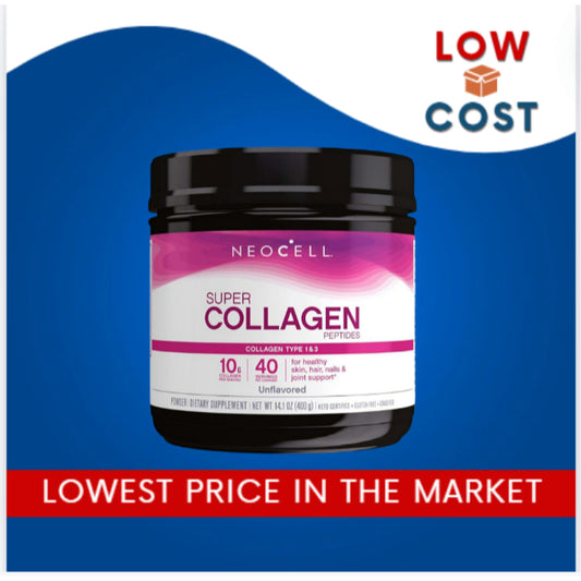 LowCost PH| NeoCell, Super Collagen Peptides Powder, Unflavored, 14.1 oz (400 g)