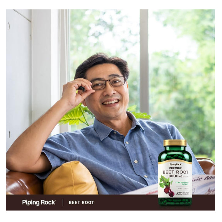 LowCost PH| Piping Rock Beet Root Powder Capsules 8000mg | 320 Caps | Concentrated Extract | Herbal