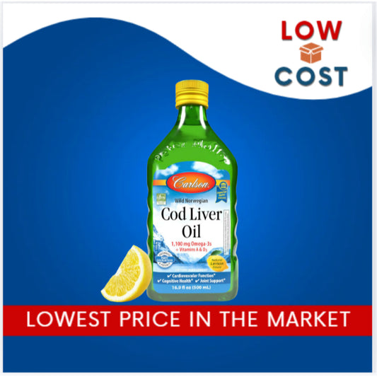 LowCost PH| Carlson, Wild Norwegian, Cod Liver Oil, Natural Lemon , 16.9 fl oz (500 ml)
