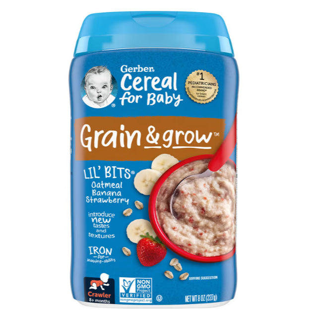 NaturalSolutions | Gerber, Cereal for Baby, Grain & Grow, 1st, 2nd Foods, Power Blend, Oatmeal, Rice