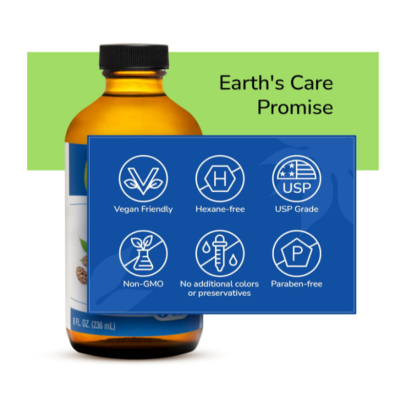 USAOnhand| Earth's Care Castor Oil - 100% Pure Castor Oil Expeller Pressed - All Natural 236ml