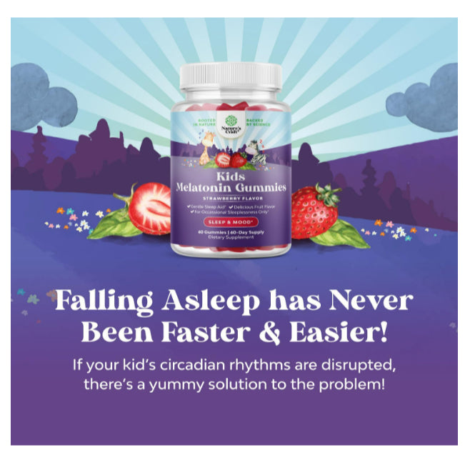 LowCost PH| Nature's Craft, Kids Melatonin Gummies, Strawberry, 1 mg, 60 Gummies Hassle-Free