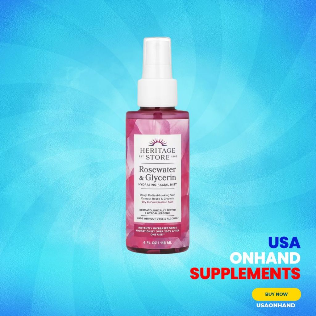 USA Onhand | Heritage Store, Rosewater & Glycerin, Hydrating Facial Mist