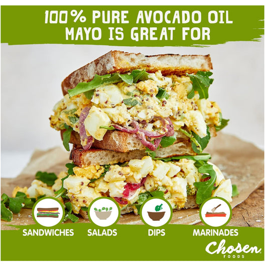 Grocer Farmer | Chosen Foods, 100% Avocado Oil Based, Classic Mayo, Vegan, Garlic, Chipotle, Apple