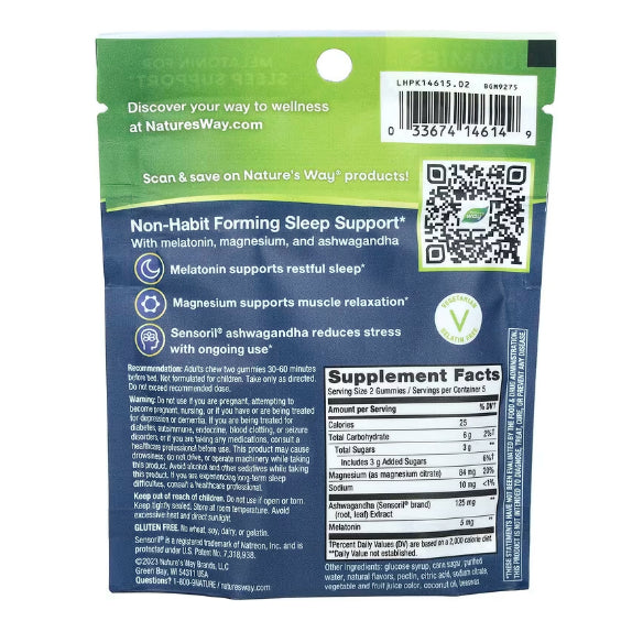 LowCost PH| Nature's Way, Sleep Well Gummy, Berry, 10 Gummies Plant Base Sleep Support