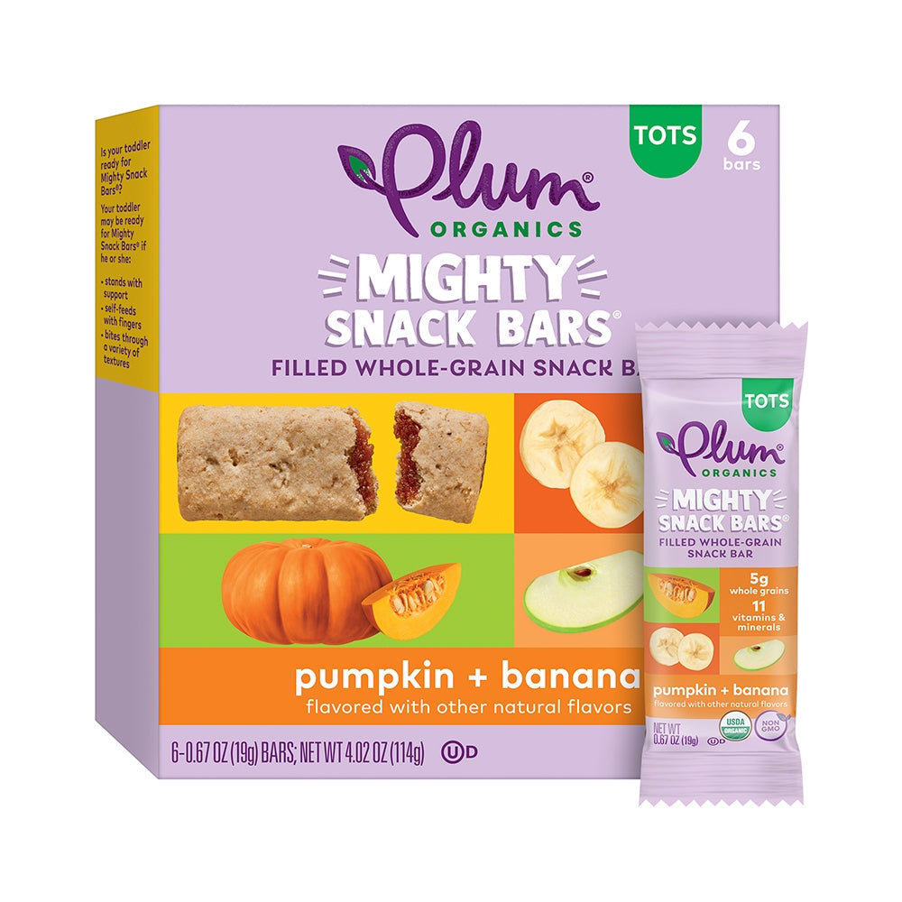 LowCostPh | Plum Organics, Mighty Snack Bars, Tots, Pumpkin Banana, 6 Bars, 0.67 oz (19 g) Each