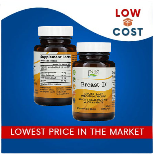 LowCostPh | Pure Essence, Breast-D, 30 Vegi-Caps, Supports Heathy Estrogen Metabolism