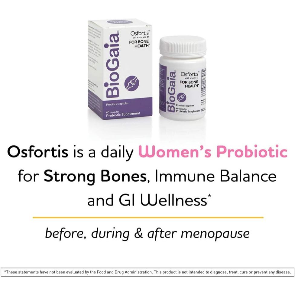 LowCostPh | BioGaia, Osfortis with Vitamin D, 60 Probiotic Capsules, For Bone & immune Health