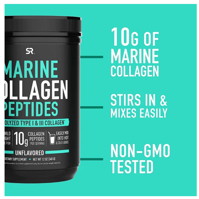 LowCost PH| Sports Research Marine Collagen Peptides Supplement - 34 Servings - Unflavored
