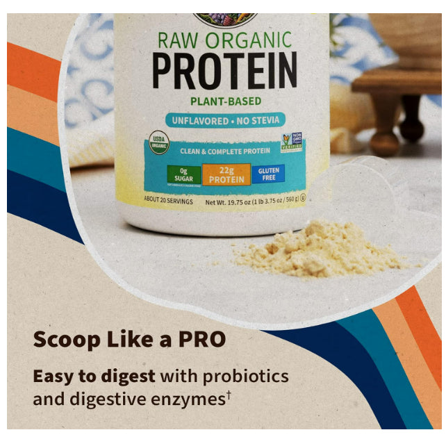 LowCost PH| Garden of Life, RAW Organic Protein, Plant-Based, Unflavored, 19.75 oz (560 g)