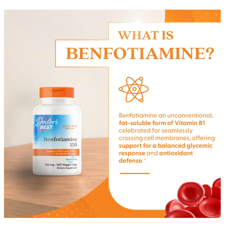Lowcostph | Doctor's Best, Benfotiamine 150 + Alpha-Lipoic Acid 300, with BenfoPure, 150mg