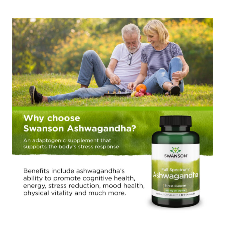 LowCost PH| Swanson, Full Spectrum® Ashwagandha, 900 mg, 100 Capsules (450 mg per Capsule)