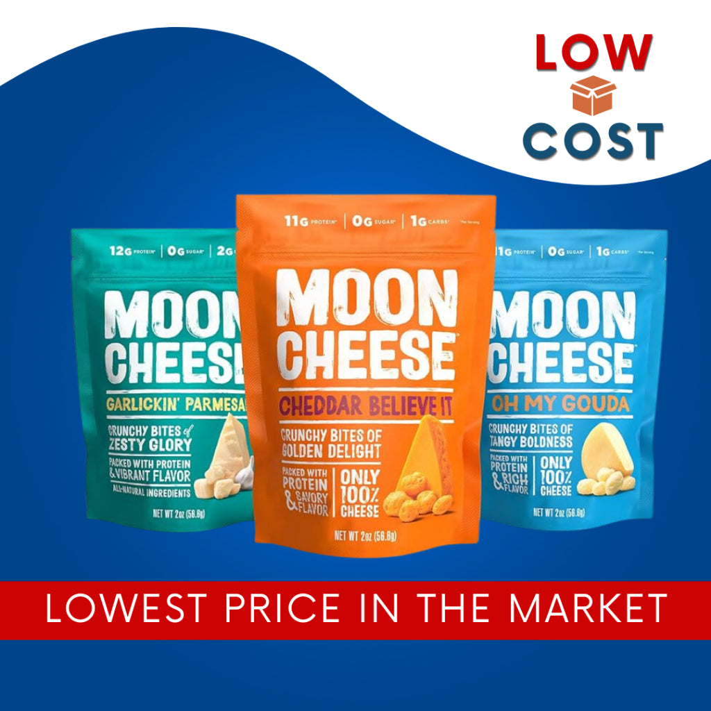 LowCostPH | Moon Cheese Gauda, Cheddar, White Cheddar, Gerlickin Parmesan, Get Pepper Jacked 57 g