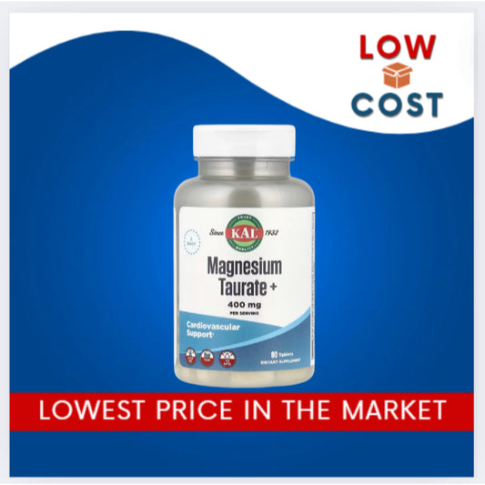 LowCost PH| KAL Magnesium Taurate & Malate 400mg Plus CoEnzyme Vitamin B6, Chelated Magnesium