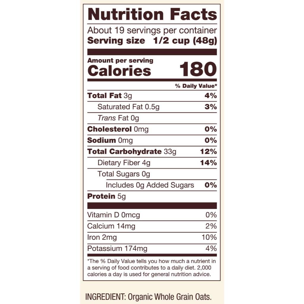 LowCostPh | Bob's Red Mill Organic Extra Thick Rolled Oats 907g, 100% Whole Grain - 45 g, USDA