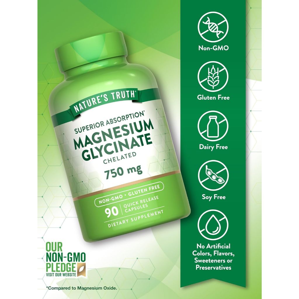 Nature'sTruthPH | Nature's Truth, Magnesium Glycinate, Supports Muscle Relaxation and Calmness