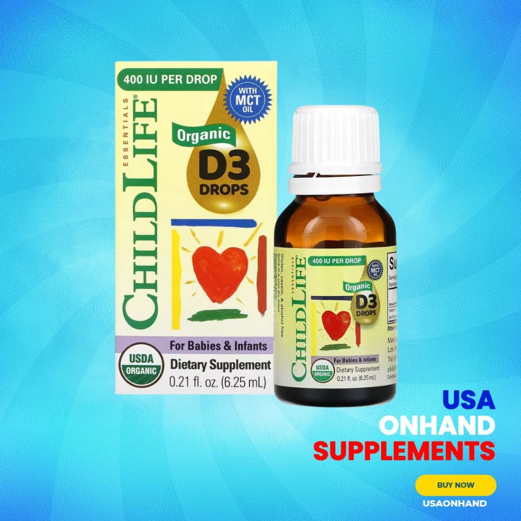 USA Onhand | ChildLife Essentials Organic Vitamin D3 & K2 Drops ( Children's Health )