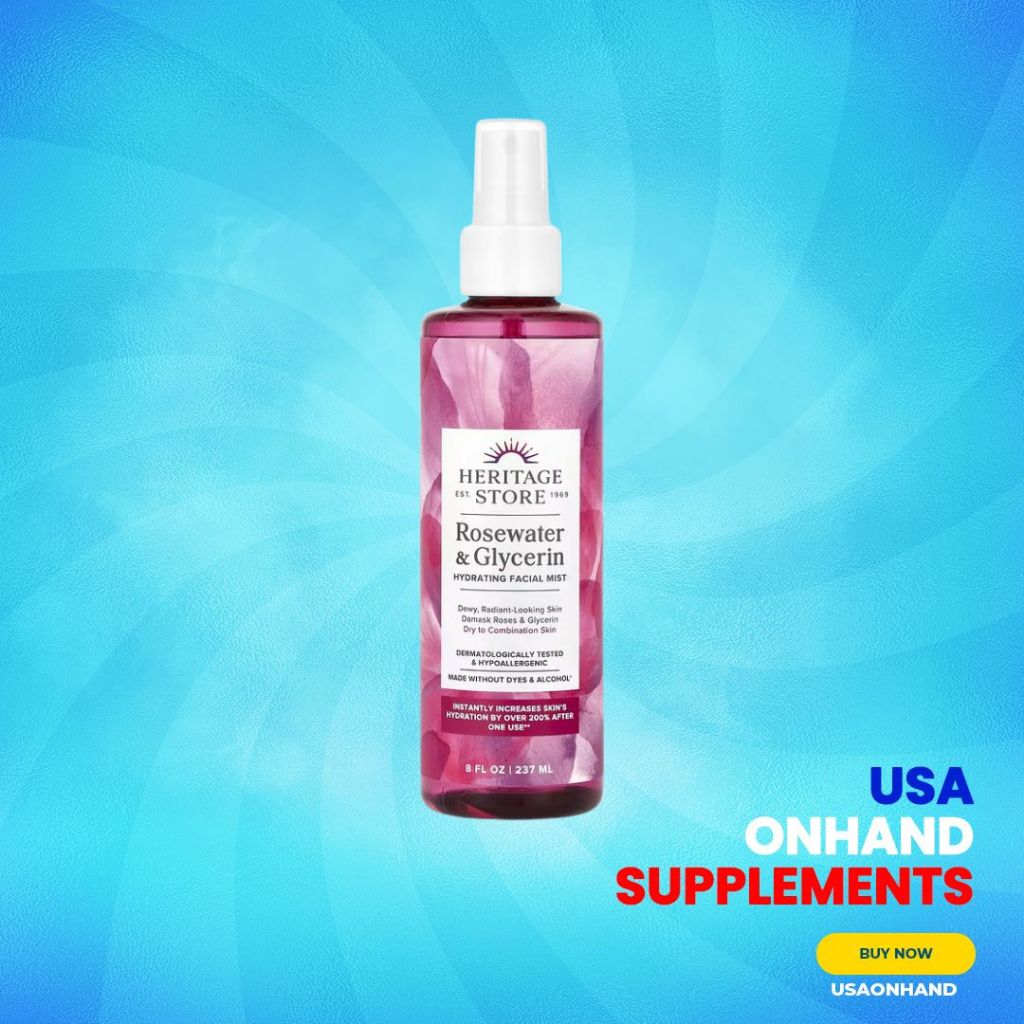USA Onhand | Heritage Store, Rosewater & Glycerin, Hydrating Facial Mist