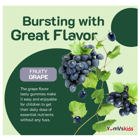 Lowcostph | YumV's, Pure, Iron with Vitamin C, Grape, 60 Jellies for kids