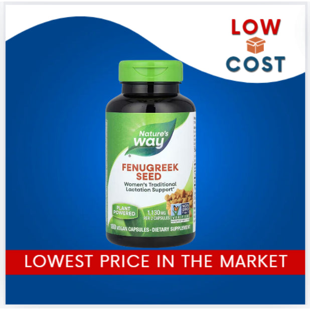 LowCost PH| Nature's Way, Fenugreek Seed, 1,130 mg, 180 Vegan Capsules (565 mg Per Capsule)