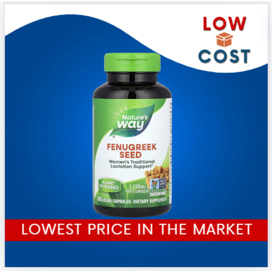 LowCost PH| Nature's Way, Fenugreek Seed, 1,130 mg, 180 Vegan Capsules (565 mg Per Capsule)