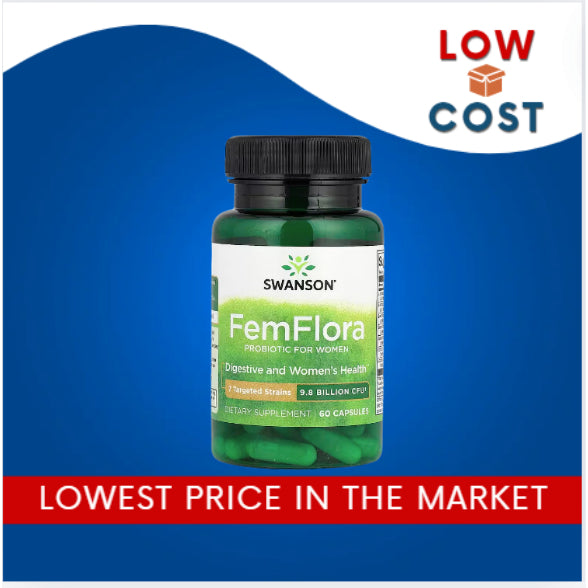 LowCost PH| Swanson, FemFlora, Probiotic For Women, 9.8 Billion CFU, 60 Capsules