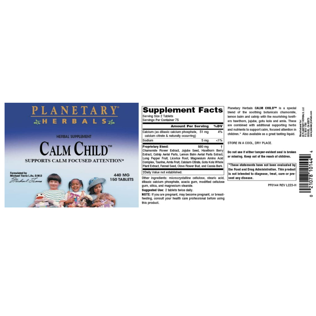 Low Cost PH | Planetary Herbals, Calm Child, 440 mg, 150 Tablets/ Herbal Syrup, 4 fl oz (118.28 mL)