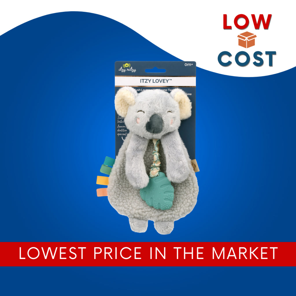 Lowcsotph | itzy ritzy, Itzy Lovey, Plush Lovey with Silicone Teether, 0+ Months, Koala, 1 Teether