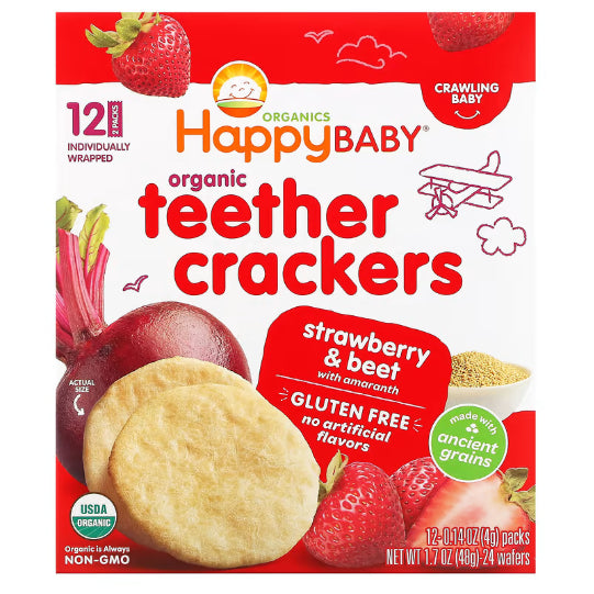 NaturalSolutions | Happy Family Organics, Organic Teethers, Gentle Wafers, Sweet Potato, Pea, Mango